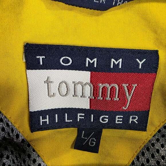 Womens Vintage Tommy Hilfiger Navy Blue Jacket Embroidered Logo Button Up Size L - Picture 4 of 9